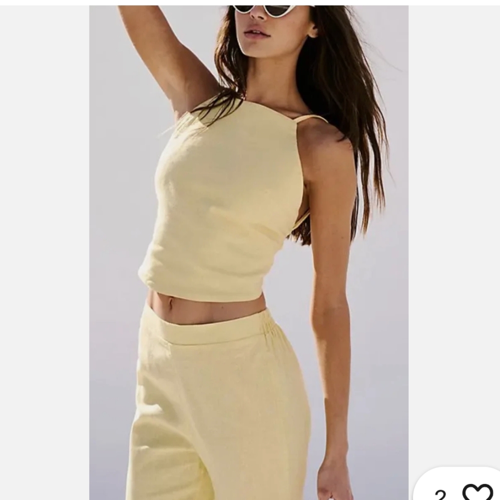 NWT Free People Everything I Need linen set.